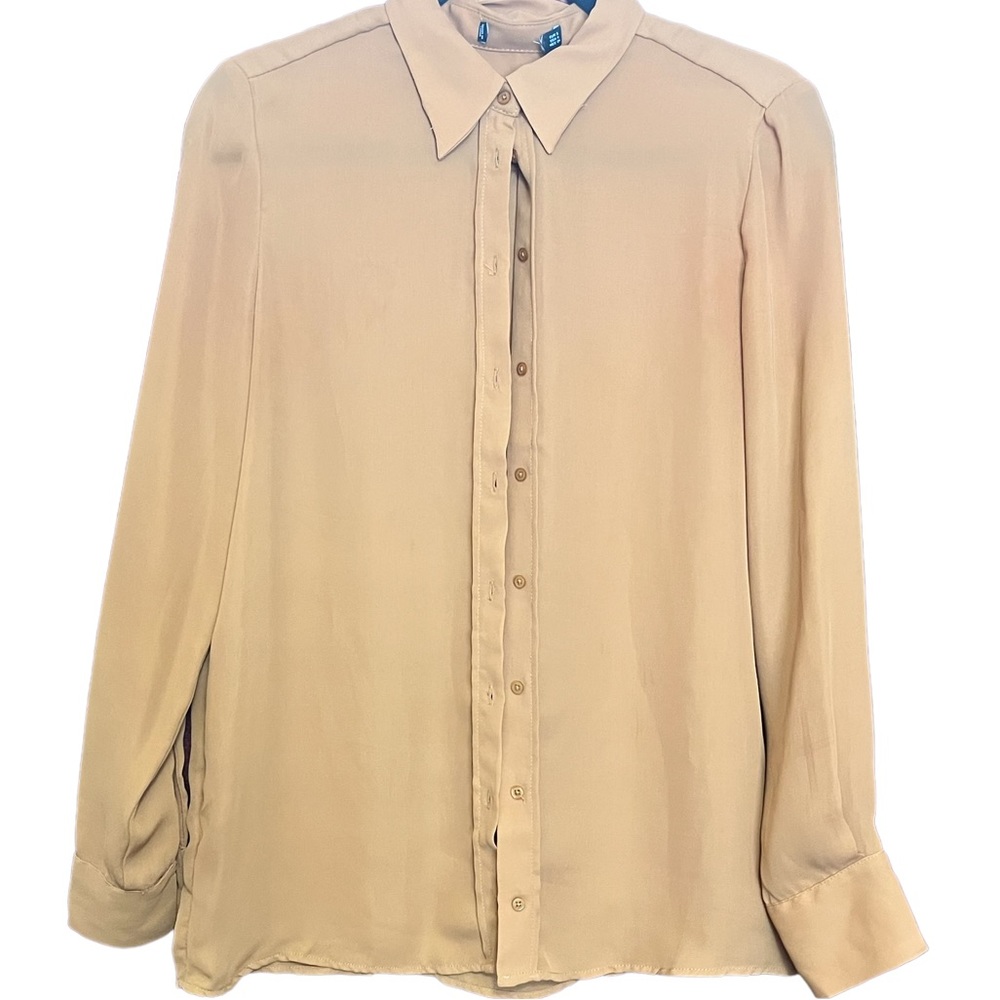 Pumpkin Collared Button Up Blouse